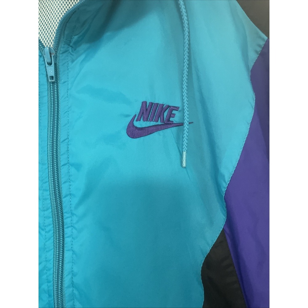 VINTAGE 1980'S NIKE COLOR BLOCK HOODED WINDBREAKER JACKET MEN'S SIZE XL - Picture 3 of 14
